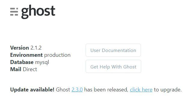 Ghost CMS Update Version