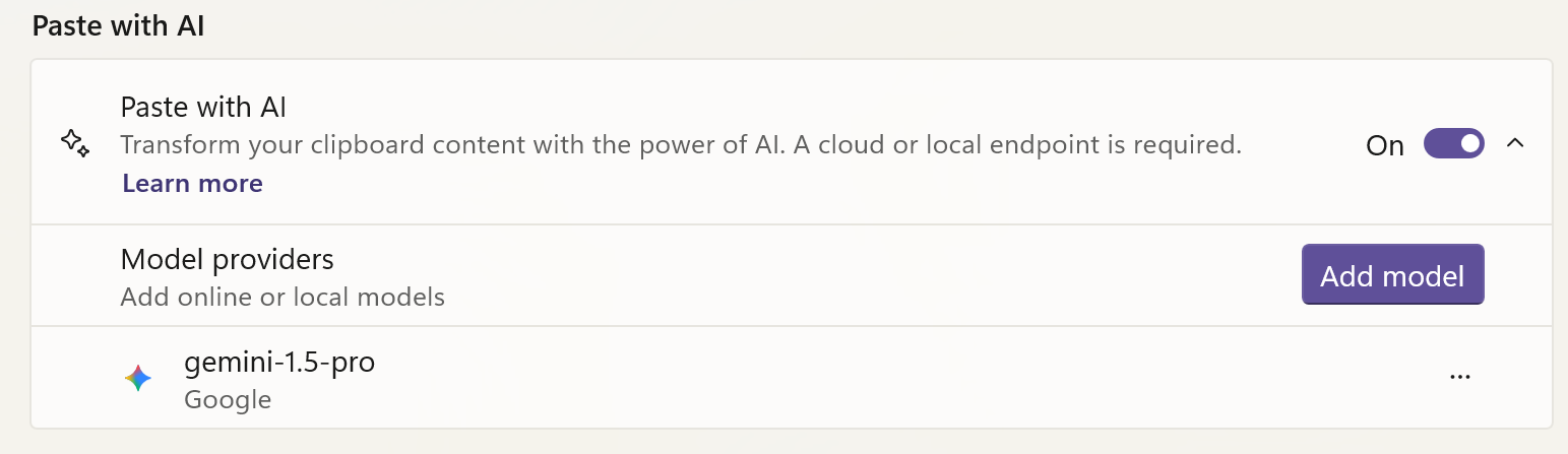 Add an AI model provider