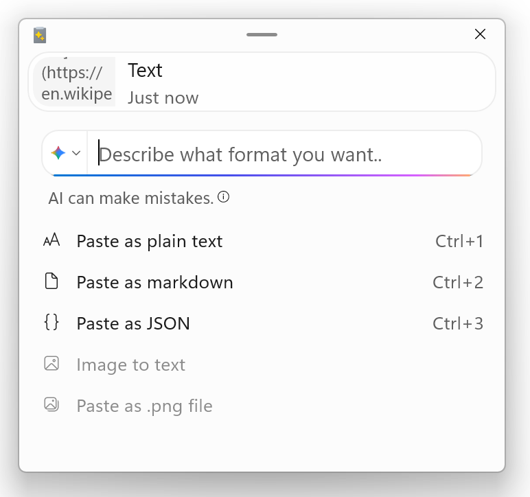 PowerToys Advanced Paste - AI