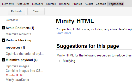 Google PageSpeed Minify HTML Google PageSpeed Minify HTML