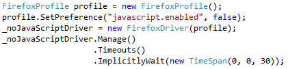 Selenium Javascript Disabled