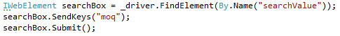 Selenium Sendkeys
