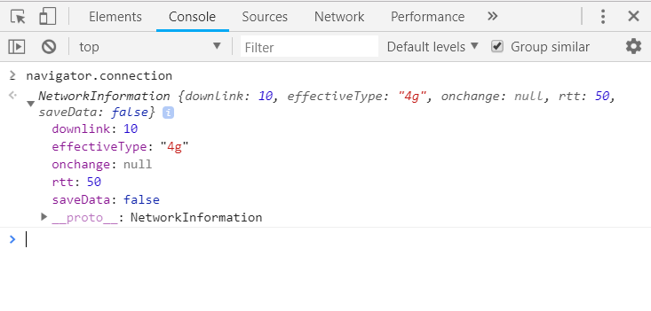 Chrome Developer Tools - Network Information API