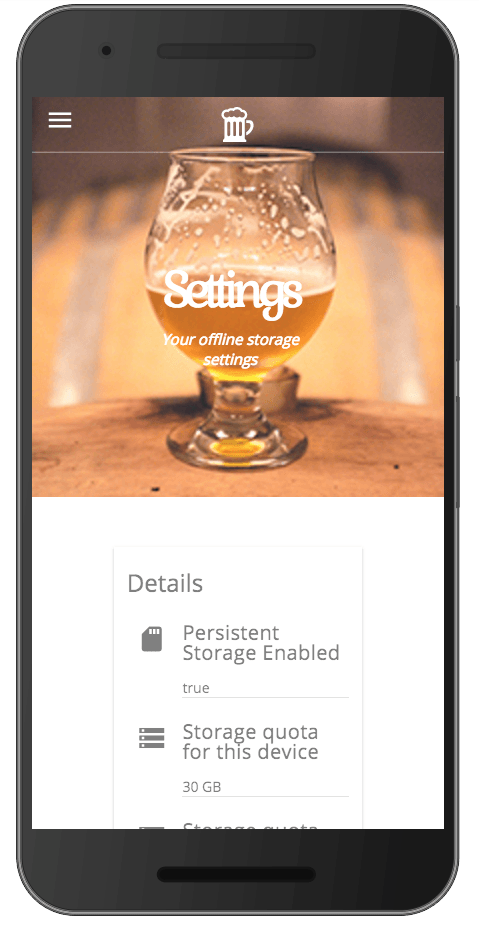 Storage Estimate - Progressive Web App
