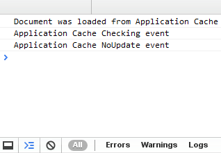 Chrome DevTools console loading resources from the application cache