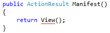 MVC controller action for the application cache manifest