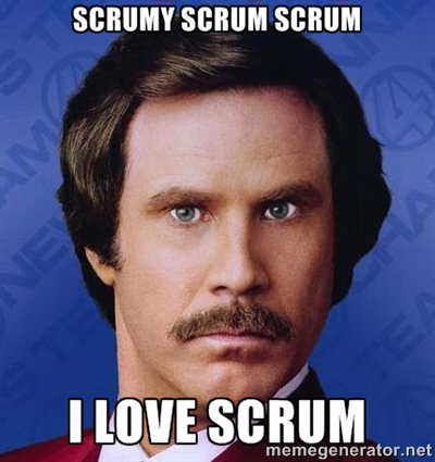Scrum meme reading Scrum scrum scrum, I love Scrum