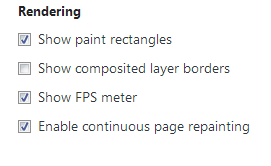 Chrome developer tools - continuous paint