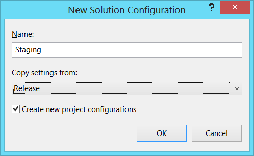 "Visual Studio New Solution Configuration"